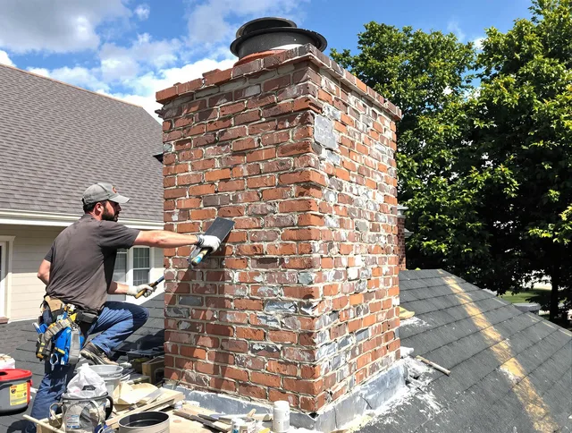 Completed chimney rebuild by Dublin Chimney Sweep in Dublin, OH
