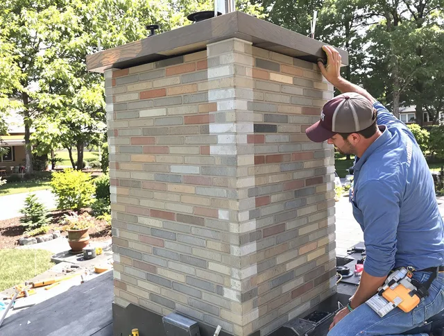 Dublin Chimney Sweep completing a modern chimney remodel in Dublin, OH
