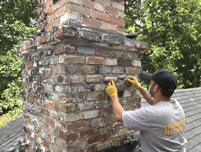 In-progress chimney restoration by Dublin Chimney Sweep in Dublin, OH