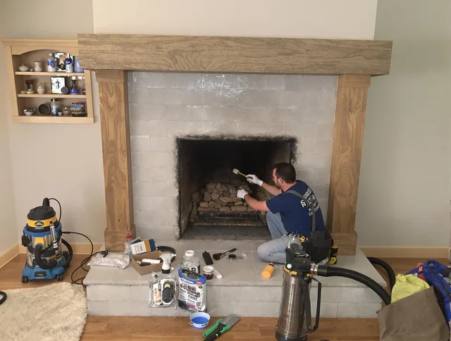 Detailed creosote removal process by Dublin Chimney Sweep in Dublin, OH