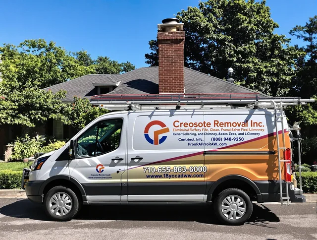Dublin Chimney Sweep technician removing creosote safely in Dublin, OH