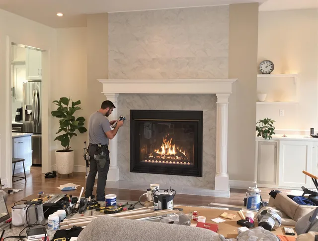 Newly installed fireplace by Dublin Chimney Sweep in Dublin, OH