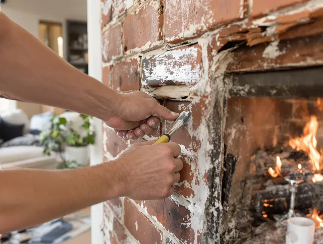 Routine fireplace repair by Dublin Chimney Sweep in Dublin, OH