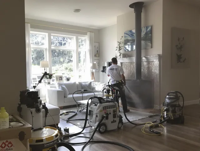 Soot removal service by Dublin Chimney Sweep for a fireplace in Dublin, OH